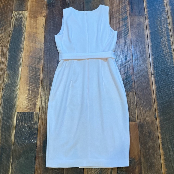 White House Black Market Blush Pink Belted Sheath Dress Size 4 - Picture 9 of 12